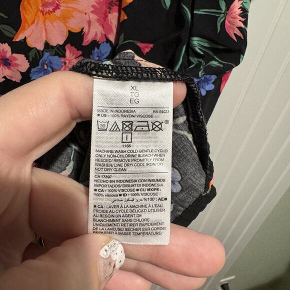 Old Navy Floral Blue Bird Bell Sleeve Dress Size XL - Picture 4 of 5